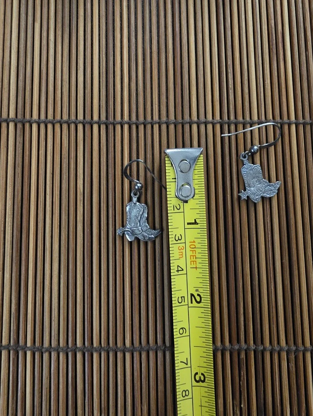 925 Silver Cowgirl Boots Dangle Earrings (Vintage)